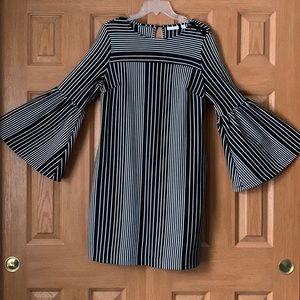 NY&C black and white striped cocktail dress